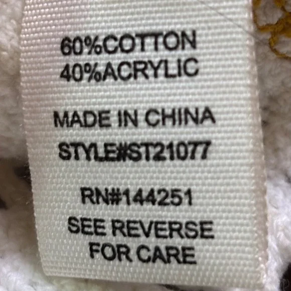 Moon & Madison Cardigan Women XS Cream Daisy Crochet Cropped Tie Front ST21077 - Picture 6 of 8